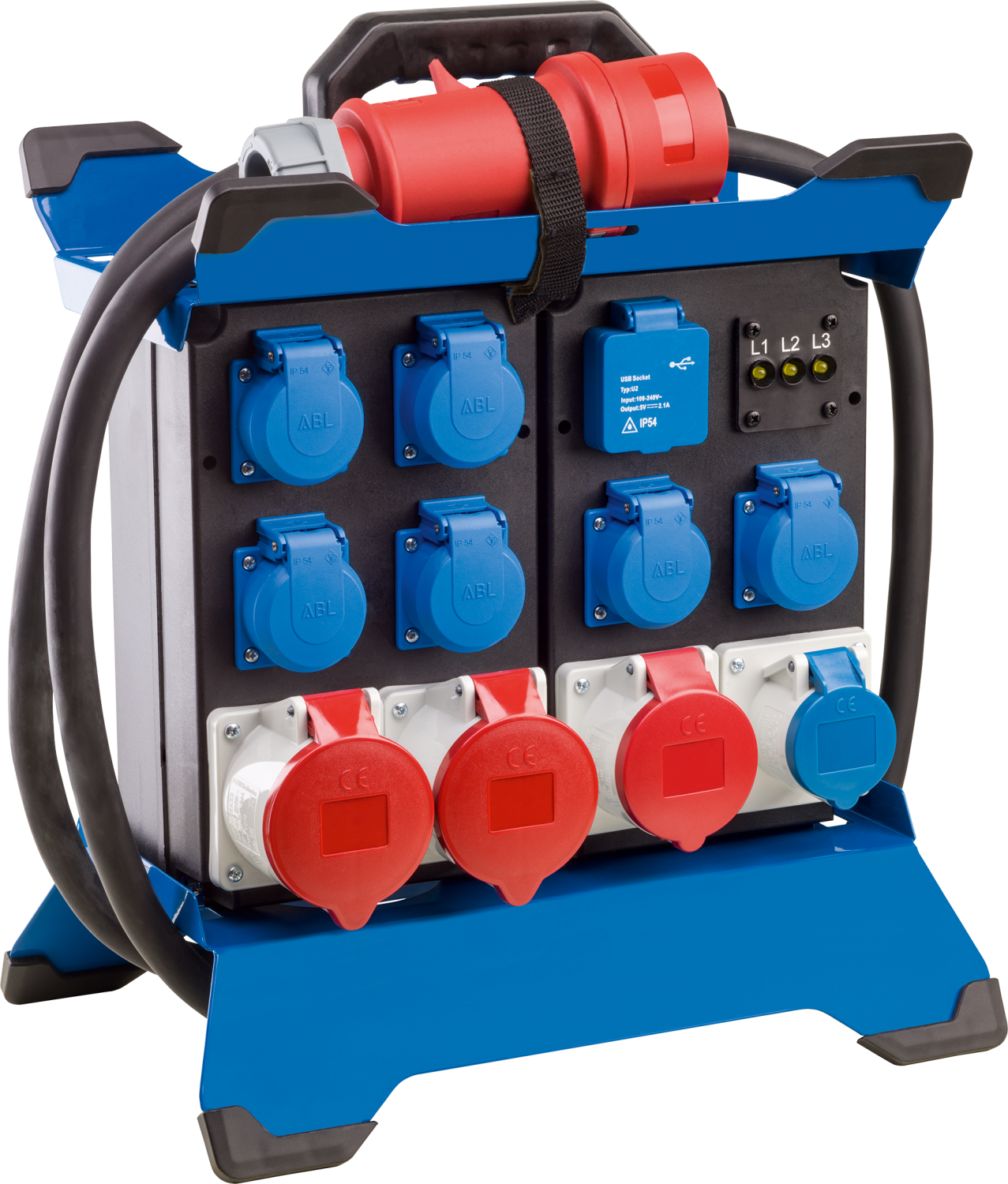 CEE Stroomverdeler Stecky DUO 4 400V/32A IP44 H07RN-F 5G6 3,4m