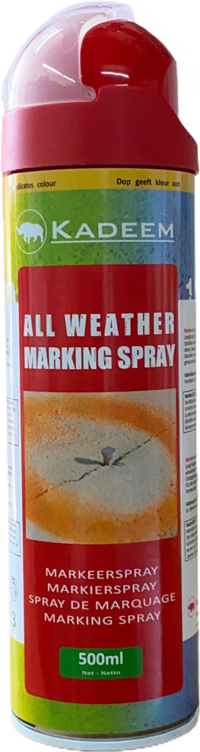 Markeerspray All Weather 500ml Rood