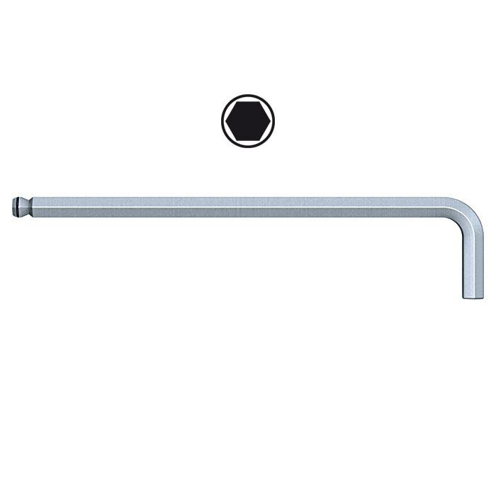 Inbussleutel Kogelkop 369R mat verchroomd Inch 5/64"