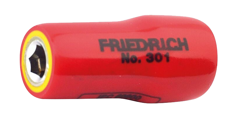 Adapter vierkant 3/8" inwendig - zeskant 1/4" Bit uitwendig 1000V