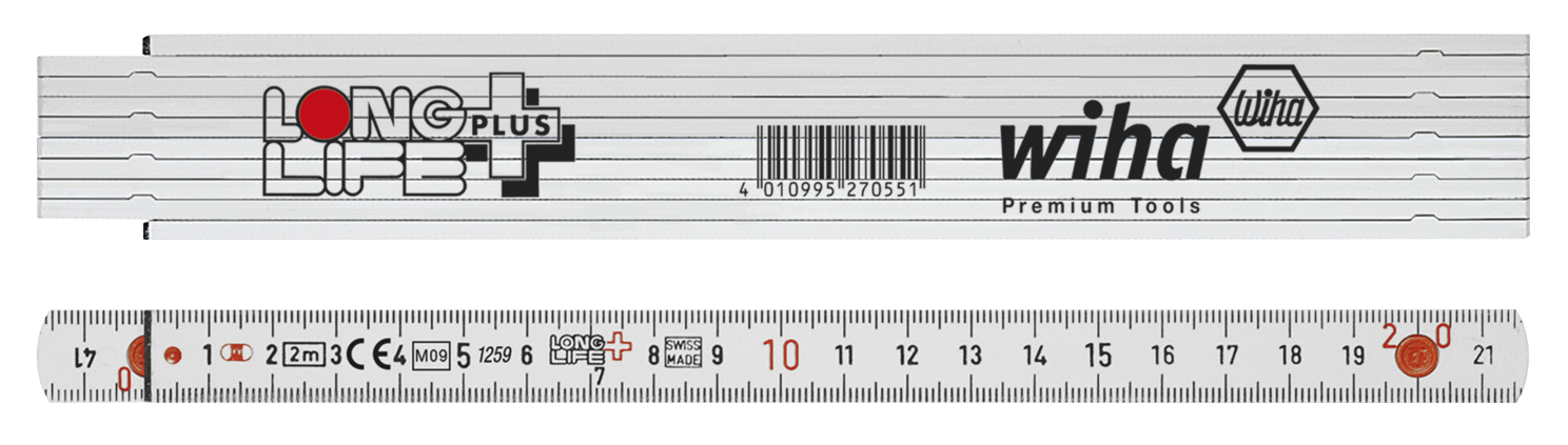Longlife Plus Duimstok 410 2001 metrisch 10 delen (geel) 15mm/2m