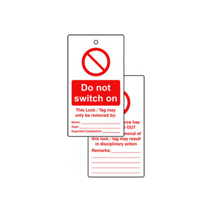 Waarschuwing Label 75x135mm 'Do Not Switch On' (10 stuks)