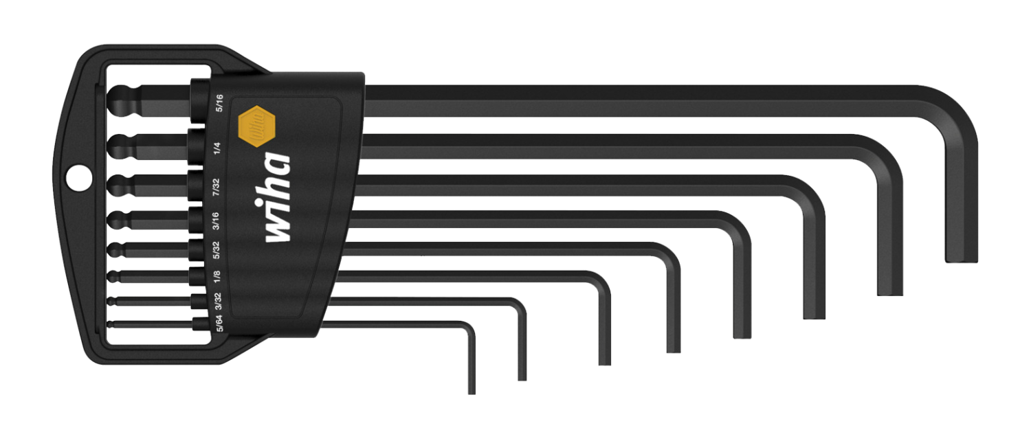 Inbussleutelset Kogelkop Classic gezwart Inchuitvoering 369ZB, 9-delig