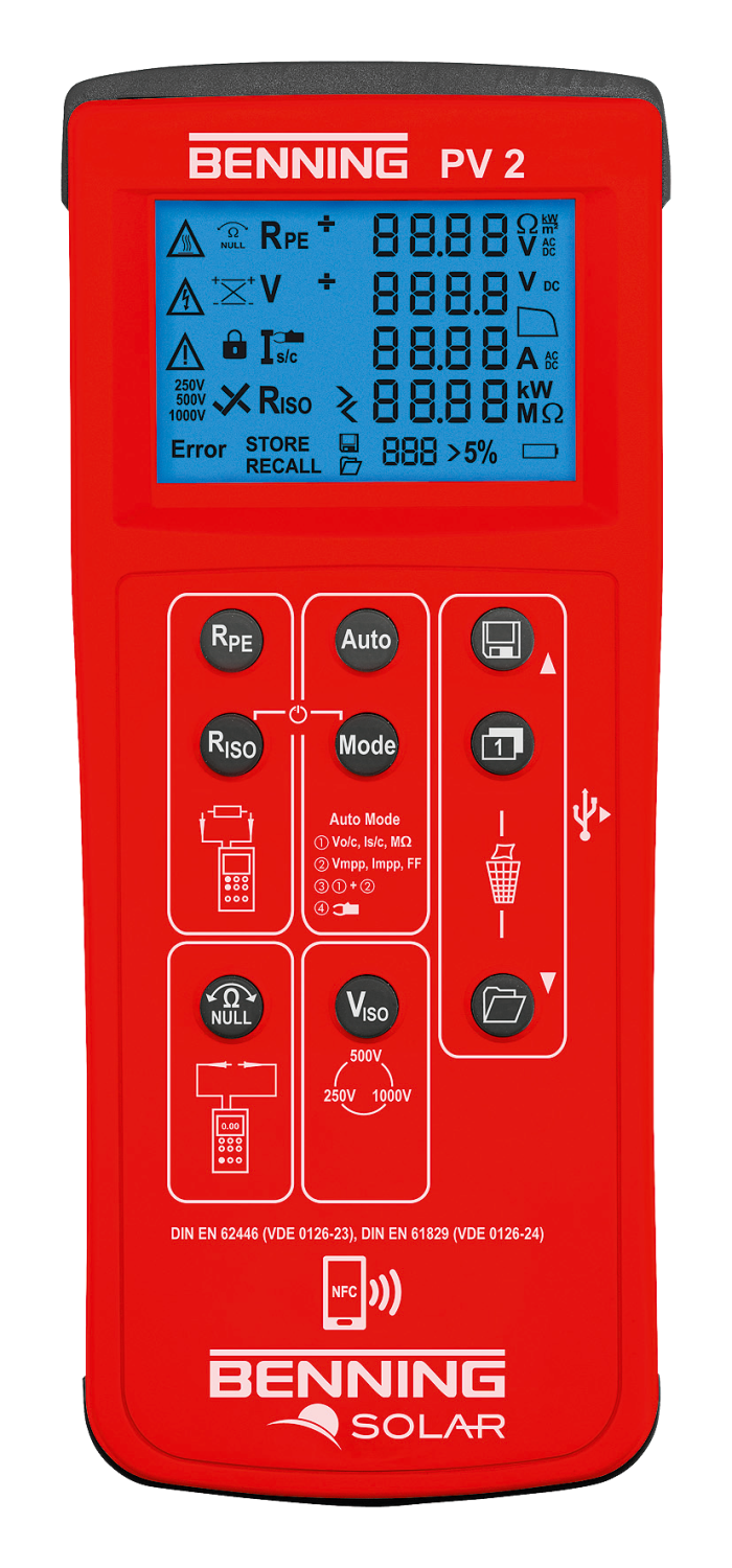 PV 2 Tester voor fotovoltaïsche installaties