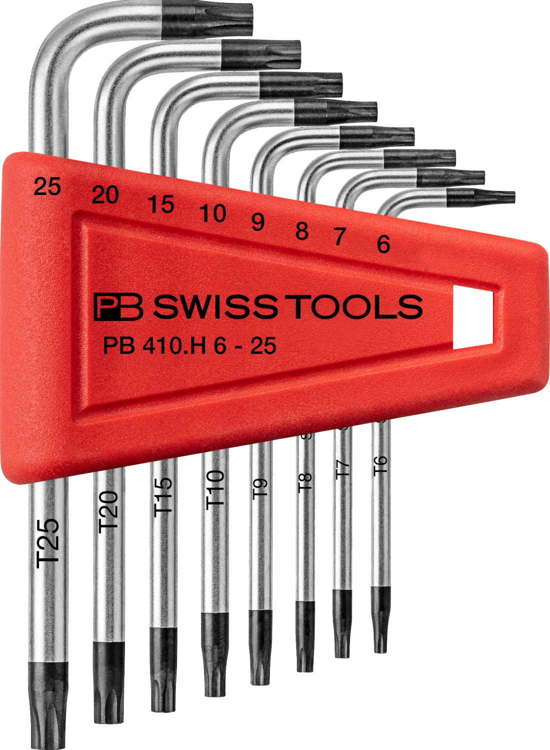 PB TORXsleutelset 410.H-6 T6-T25, 8-delig in houder