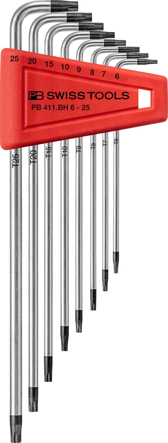 PB Lange TORXsleutelset Tamper Resistant 411.BH T6-T25, 8-delig