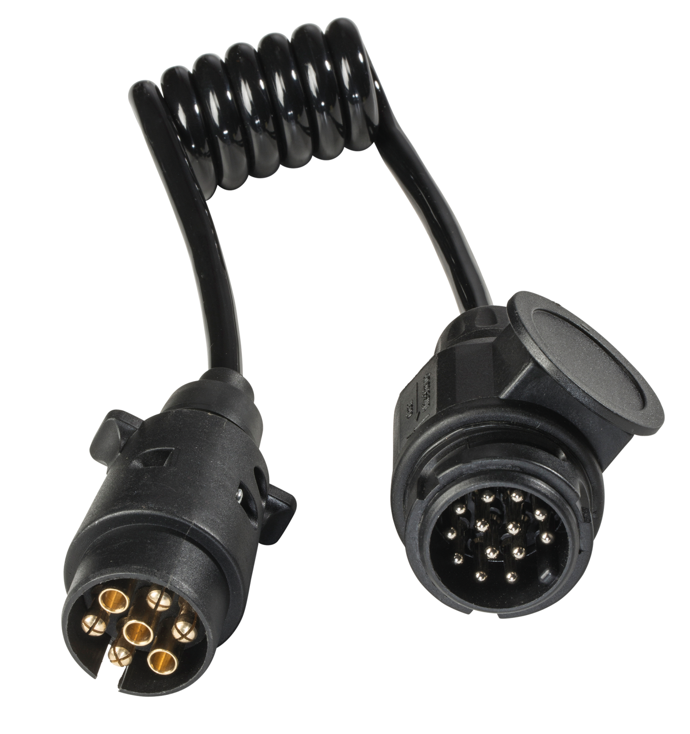 Camping Adapterkabel Spiraal 12V IP44 13-polig zwart 1m