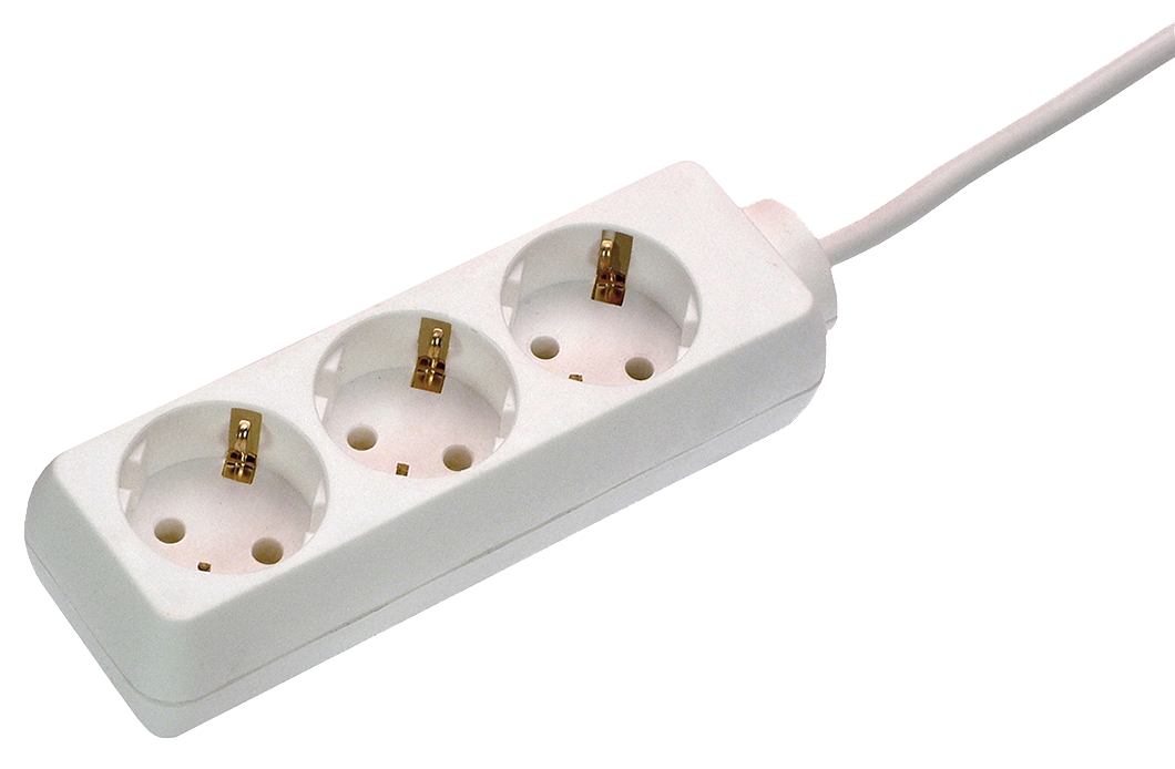 Schwabe Stekkerdoos 3x randaarde kabel H05VV-F 3G1,5 wit 1,4m