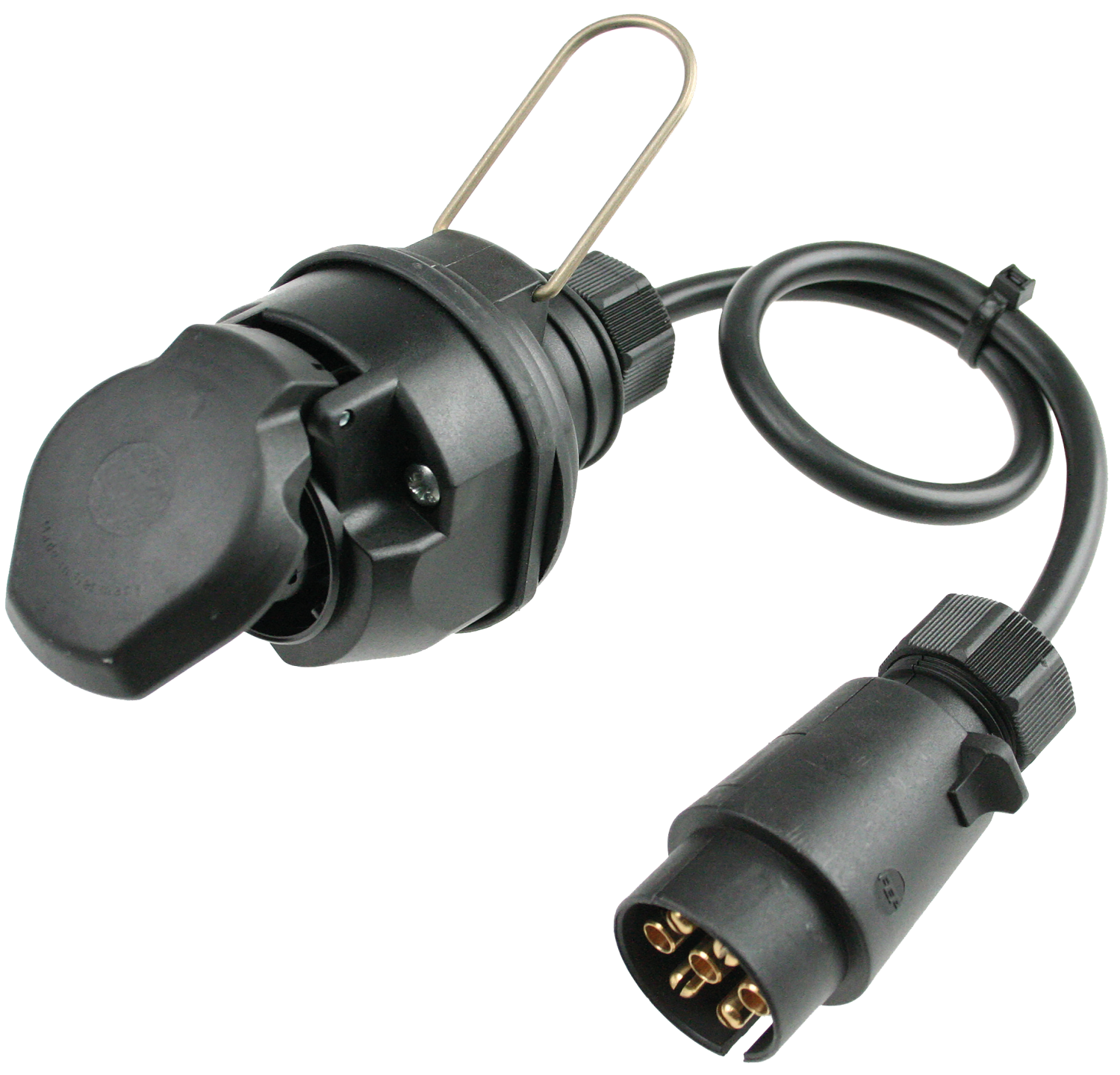 Camping Adapterkabel 12V IP44 7-polig voertuig naar 13-polig aanhanger 0,6m