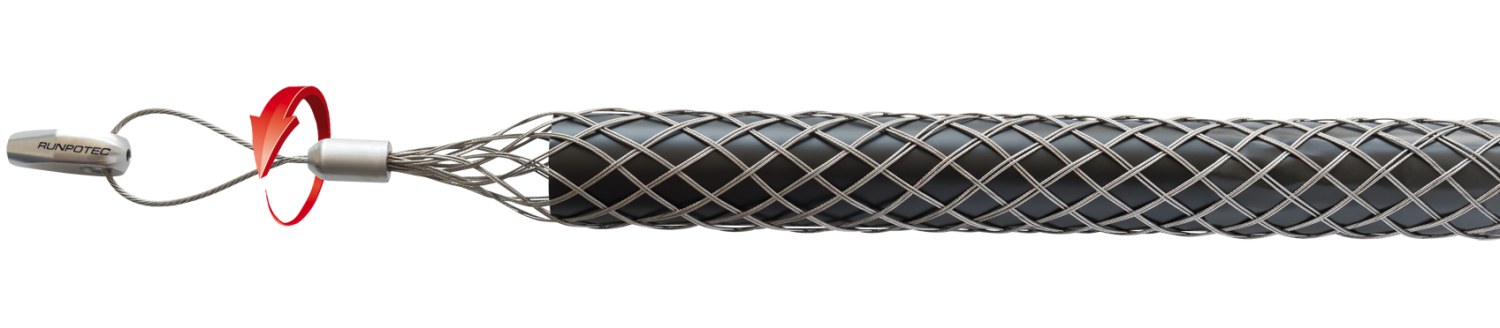 RVS Kabeltrekkous met RTG6/12 schroefdraad en trekoog 60-70mm