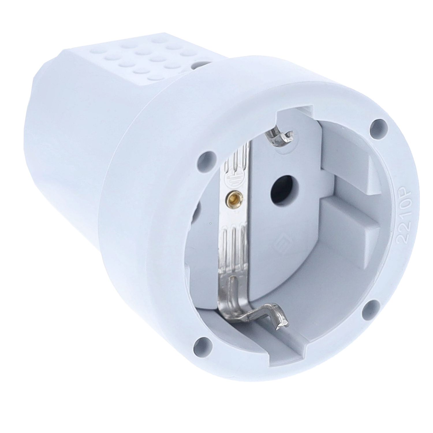 Contrastekker randaarde PVC 230V/16A IP20 tot 1.5mm² grijs