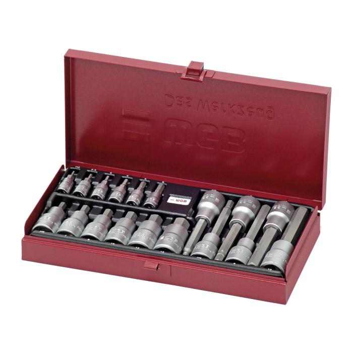 1/2"+ 1/4" Doppendoos, 18-delig