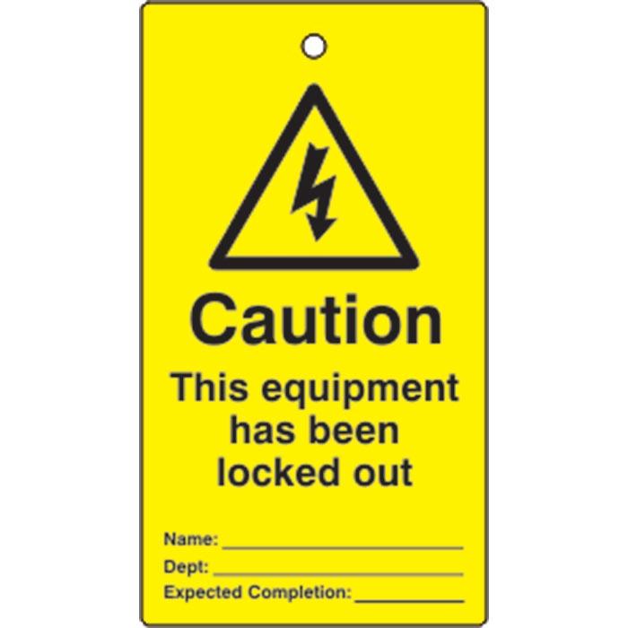 Waarschuwing Label 75x135mm 'Locked Out' (10 stuks)