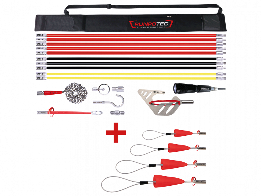 ACTIESET Runposticks Doorvoerstokken + Runpofix Treklussen 4-delige set