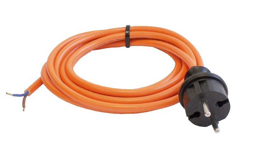 Aansluitkabel PUR 230V/16A IP44 H05BQ-F 2x1.0 oranje 3m