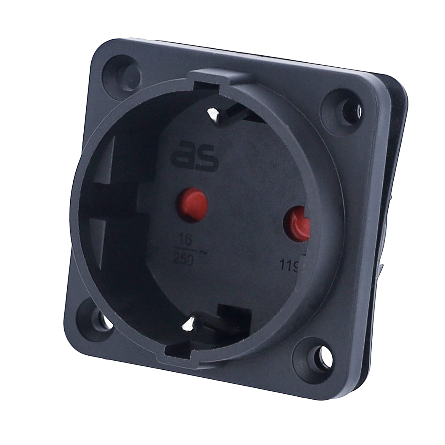 Camping Inbouwcontactdoos 230V/16A IP20 Zwart