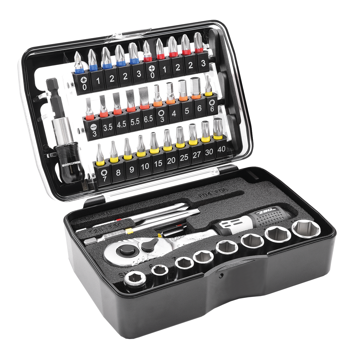 1/4" Smarty-Box Compact dop/bitset, 47-delig