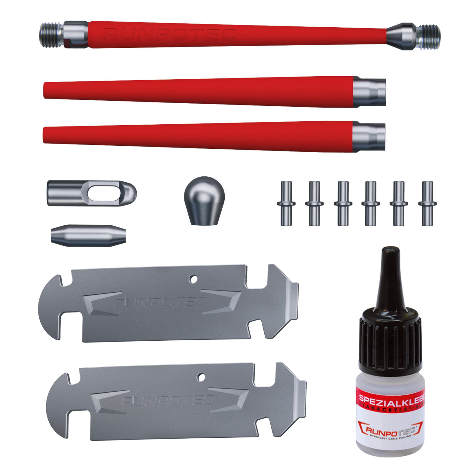 GF3 Reparatieset Ø 3mm Glasvezel Trekveer, 15-delig