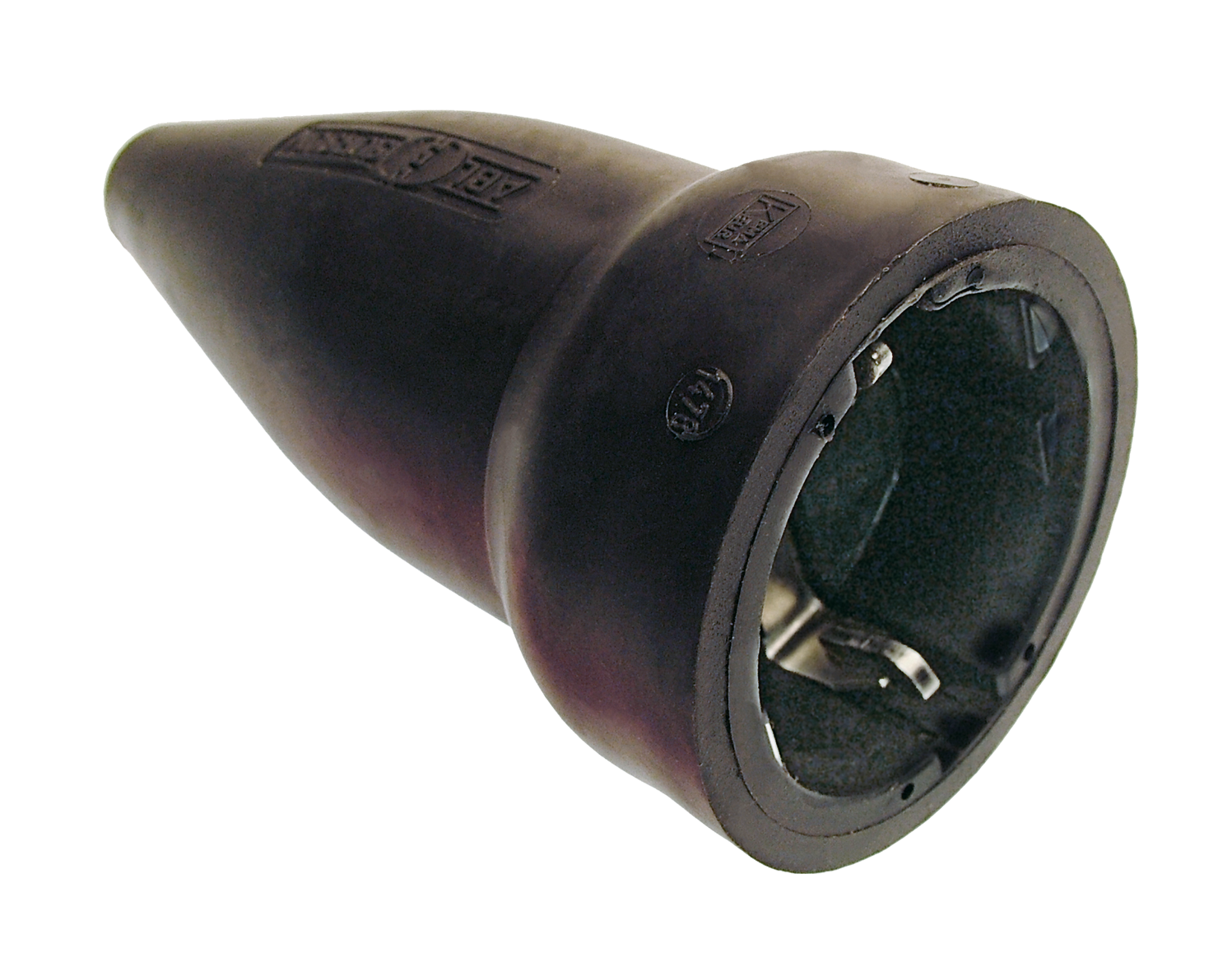 Rubber Contrastekker randaarde 230V/16A IP20 tot 2,5 mm² zwart