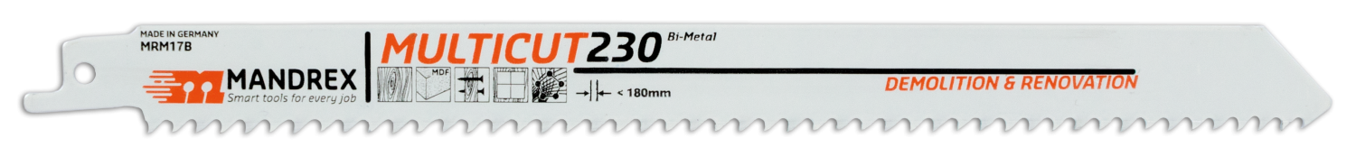 Multicut Sloop- en Renovatie Reciprozaagblad MRM17B 230mm (2 st.)