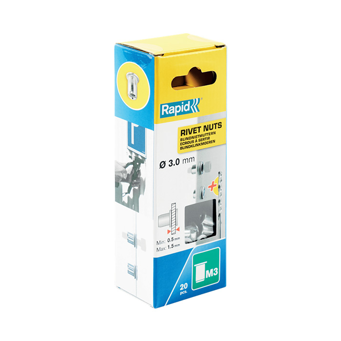 Blindklinkmoeren M3 in blister (20 stuks)