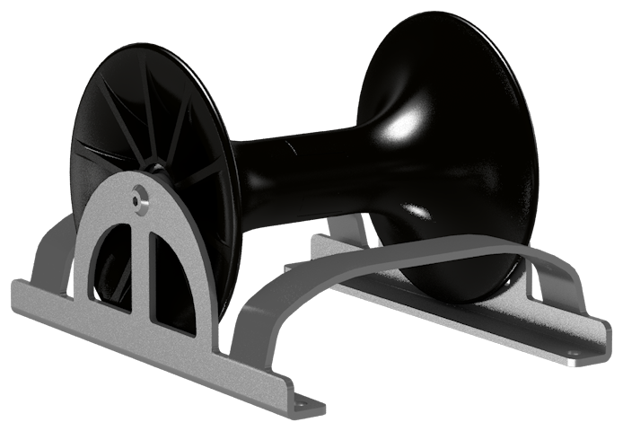 Kabelrol met kunststof rol (mosterdpot)