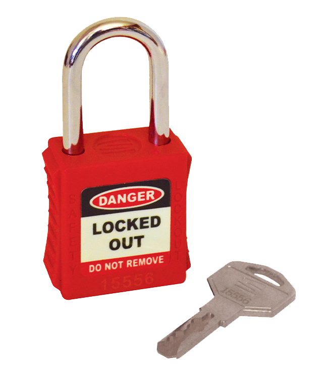 Lockout Gelijksluitend Veiligheidshangslot 40mm rood (6mm)