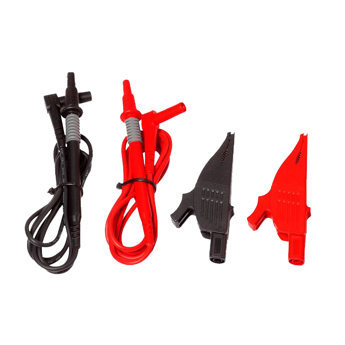 Meetsnoeren met krokodillenklemmen rood, zwart t.b.v. PV 1-1+, PV 2, 2-delig