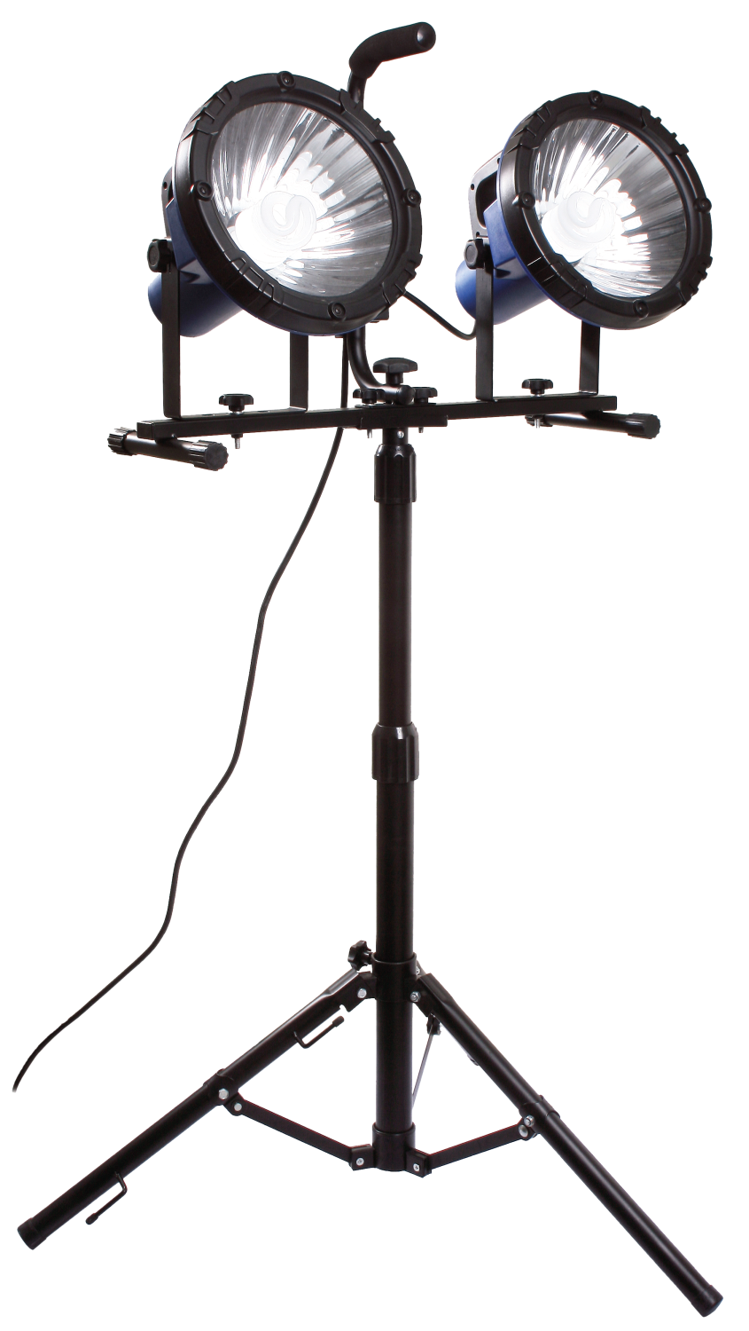 Draagbare Werklamp IP44 2x36W 230V/16A op Statief met kabel H05RN-F 2x1,0 3m