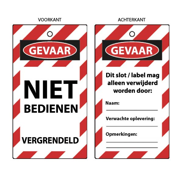 Waarschuwing Label 75x135mm 'Niet Bedienen' (10 stuks)