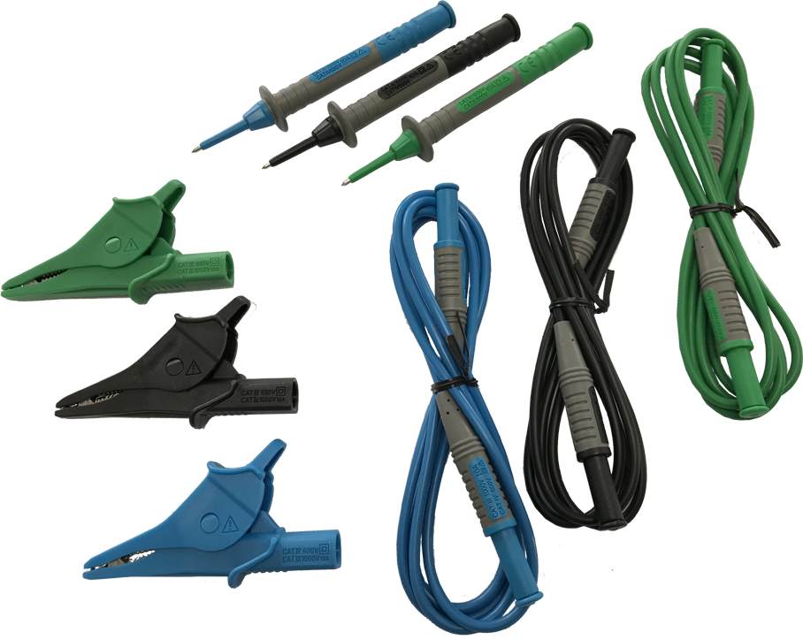 Meetsnoerenset blauw, groen, zwart t.b.v. IT 105