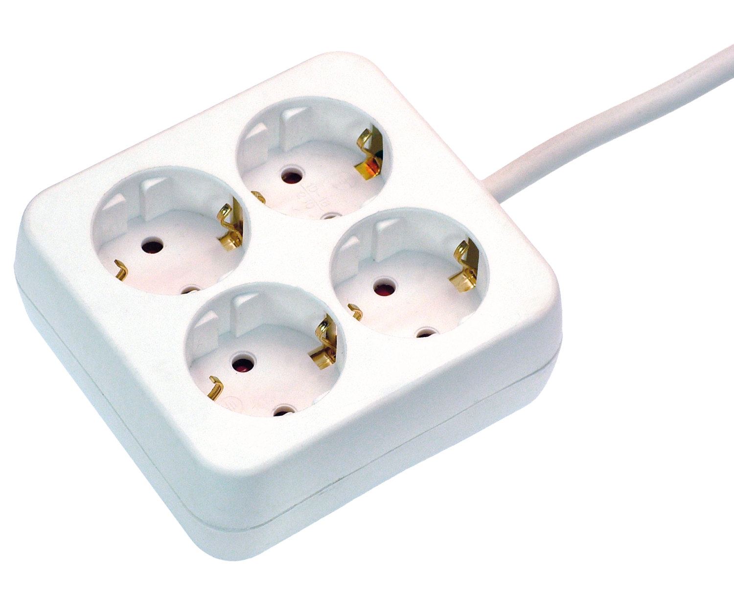 Stekkerdoos 4x randaarde kabel H05VV-F 3G1.5 wit 1,4m