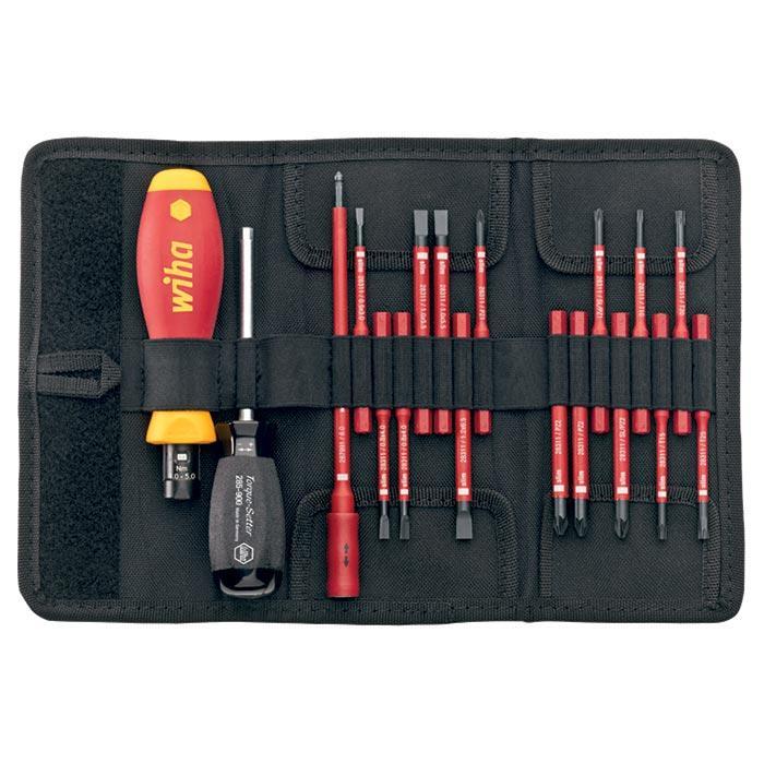 Momentschroevendraaierset TorqueVario®-S electric 1000V VDE 2872 T18 - SL/PZ/TORX, 19-delig