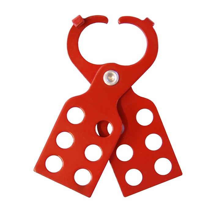 Lockout Hangslotbeugel Gepoedercoat Staal 6 gaten Ø6mm 25mm